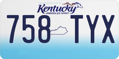 KY license plate 758TYX