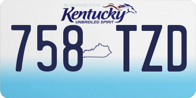 KY license plate 758TZD