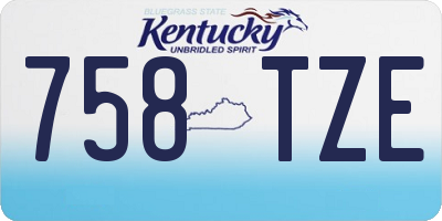KY license plate 758TZE