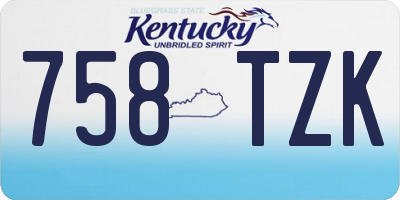 KY license plate 758TZK