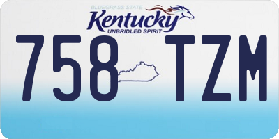 KY license plate 758TZM