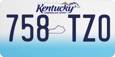 KY license plate 758TZO