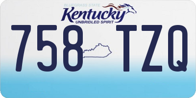 KY license plate 758TZQ
