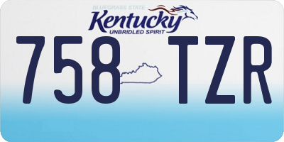 KY license plate 758TZR