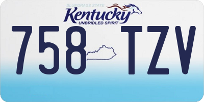 KY license plate 758TZV
