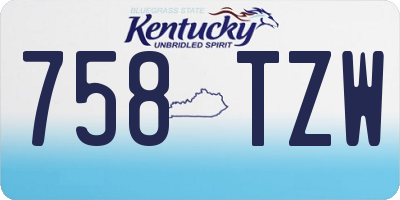 KY license plate 758TZW