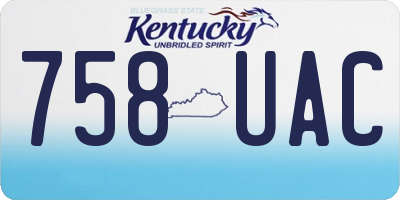 KY license plate 758UAC