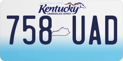 KY license plate 758UAD