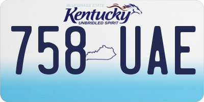 KY license plate 758UAE