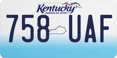 KY license plate 758UAF