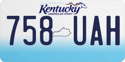 KY license plate 758UAH