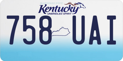 KY license plate 758UAI