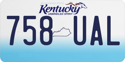 KY license plate 758UAL