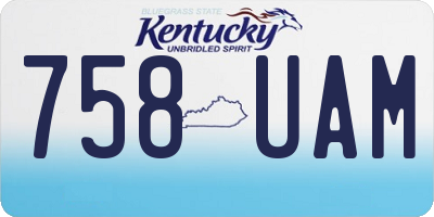 KY license plate 758UAM