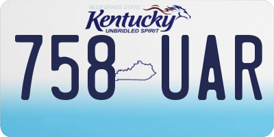 KY license plate 758UAR