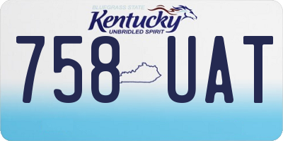 KY license plate 758UAT