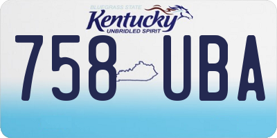 KY license plate 758UBA