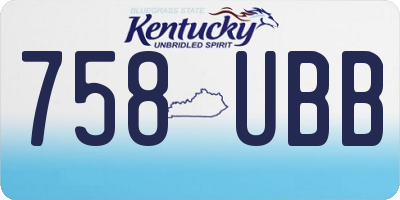 KY license plate 758UBB