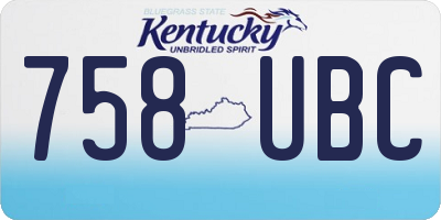 KY license plate 758UBC