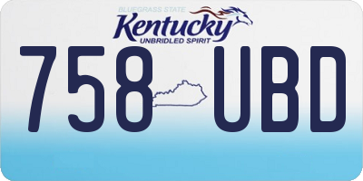 KY license plate 758UBD