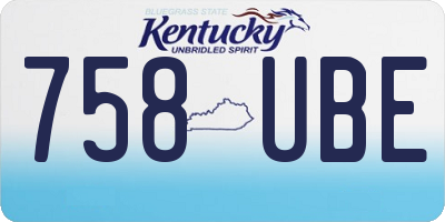 KY license plate 758UBE
