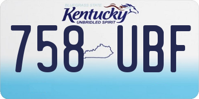 KY license plate 758UBF
