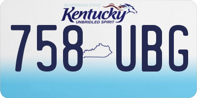 KY license plate 758UBG
