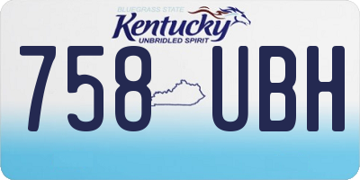 KY license plate 758UBH