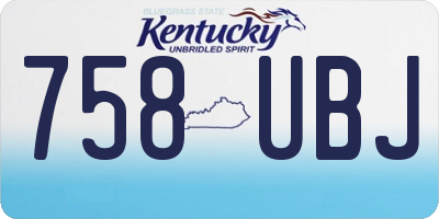KY license plate 758UBJ
