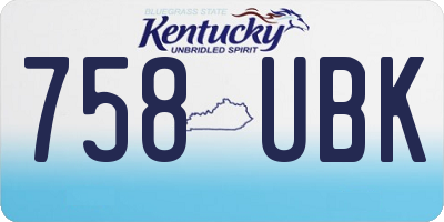 KY license plate 758UBK