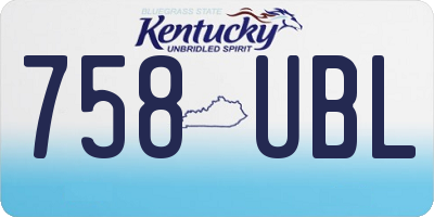 KY license plate 758UBL