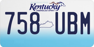 KY license plate 758UBM