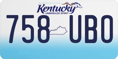 KY license plate 758UBO