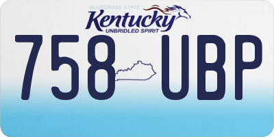 KY license plate 758UBP
