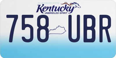 KY license plate 758UBR