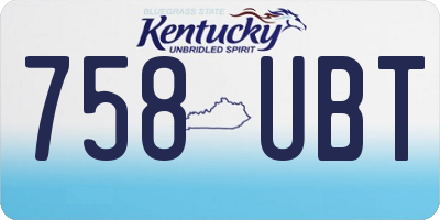 KY license plate 758UBT
