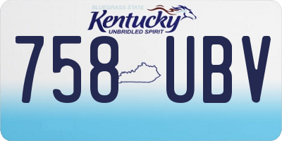 KY license plate 758UBV