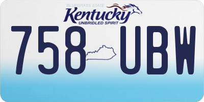 KY license plate 758UBW