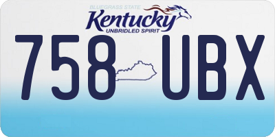 KY license plate 758UBX