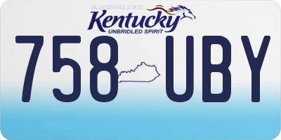 KY license plate 758UBY