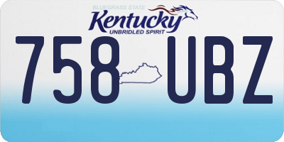 KY license plate 758UBZ