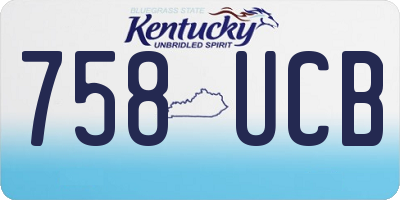 KY license plate 758UCB