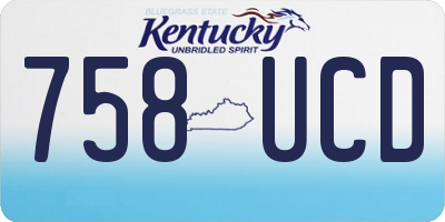 KY license plate 758UCD