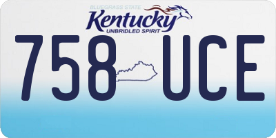 KY license plate 758UCE