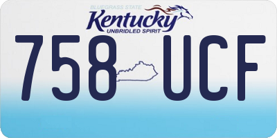 KY license plate 758UCF