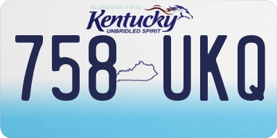 KY license plate 758UKQ