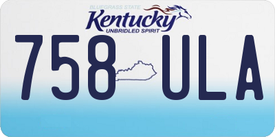 KY license plate 758ULA