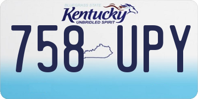 KY license plate 758UPY
