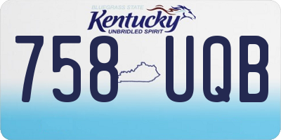 KY license plate 758UQB