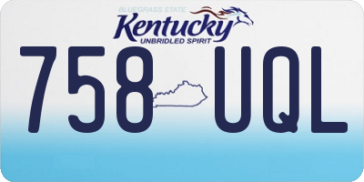 KY license plate 758UQL